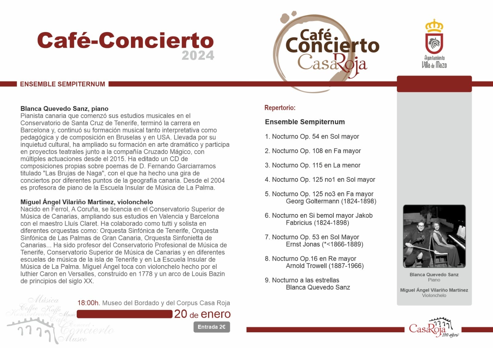 Café Concierto en la Casa Roja, con Ensemble Sempiternun