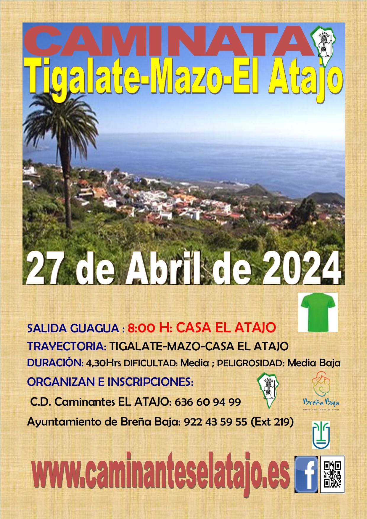 Caminata Tigalate - El Atajo", desde la Villa de Mazo.