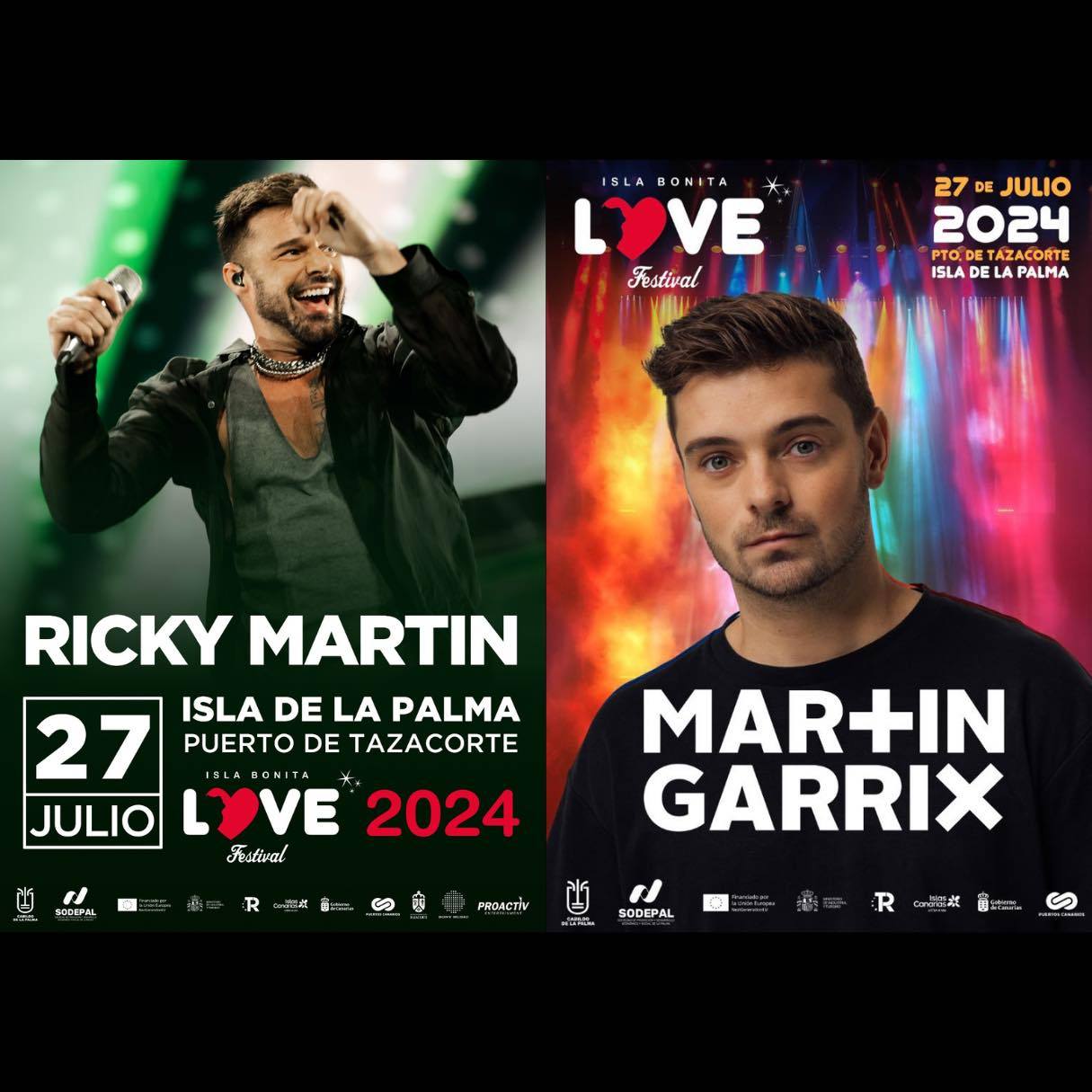 Ricky Martin, Chanel y Martin Garrix en La Palma, en el Isla Bonita Love Festival 2024