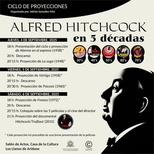 Ciclo de cine "Alfred Hitchcock en 5 décadas"