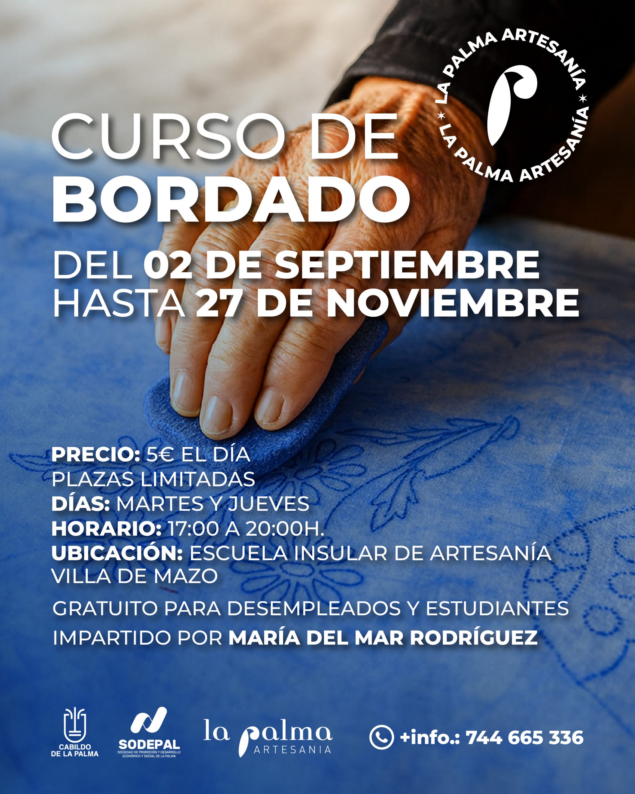 Curso de bordado dentro del programa La Palma Artesanía