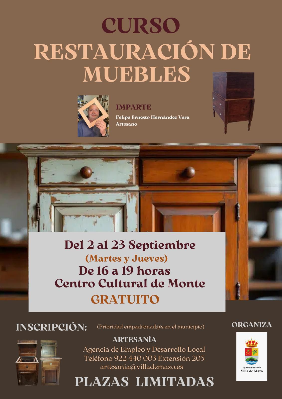 Curso de restauración de muebles, Mazo