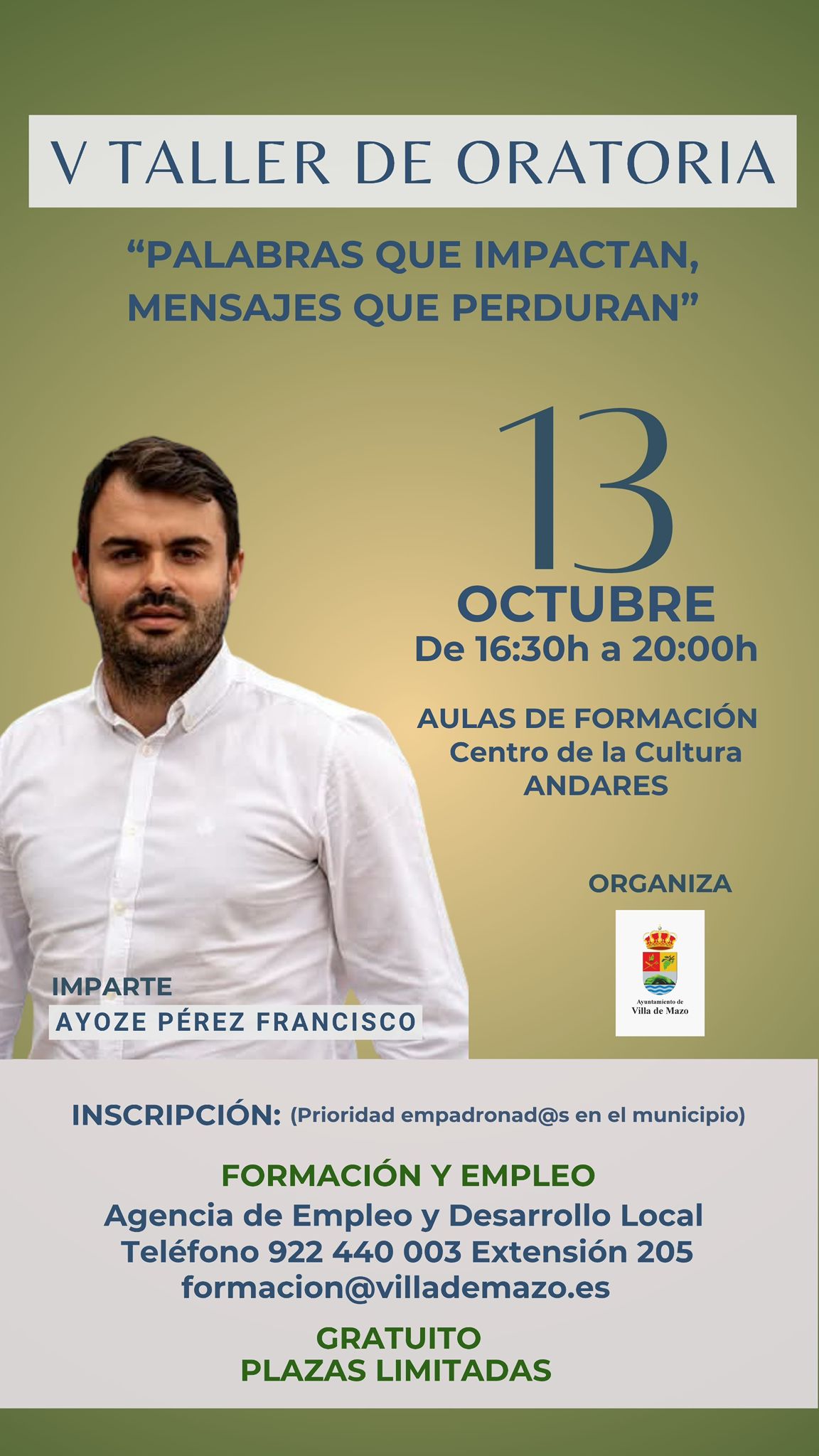 Taller de oratoria con Ayoze Pérez Francisco