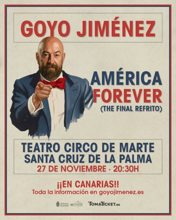 Goyo Jiménez en La Palma, con "América forever"
