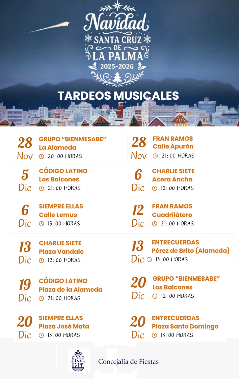 Tardeos musicales en Santa Cruz de La Palma