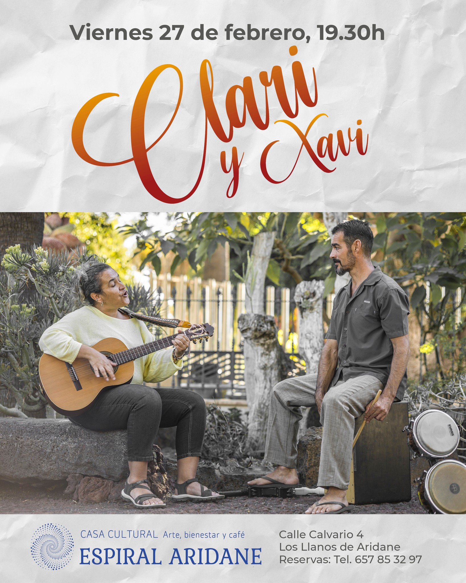 Música en vivo con Clari y Xavi en Espiral Aridane
