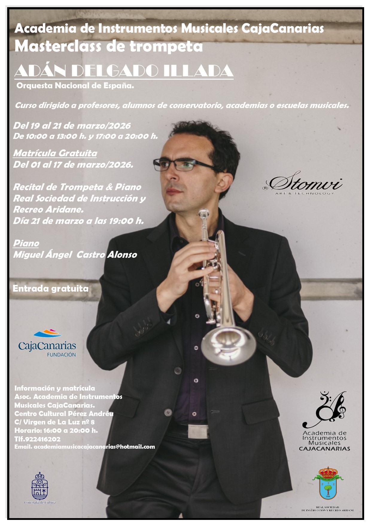 Mastercalss de trompeta con Adán Delgado Illada, solista de la Orquesta Nacional de España