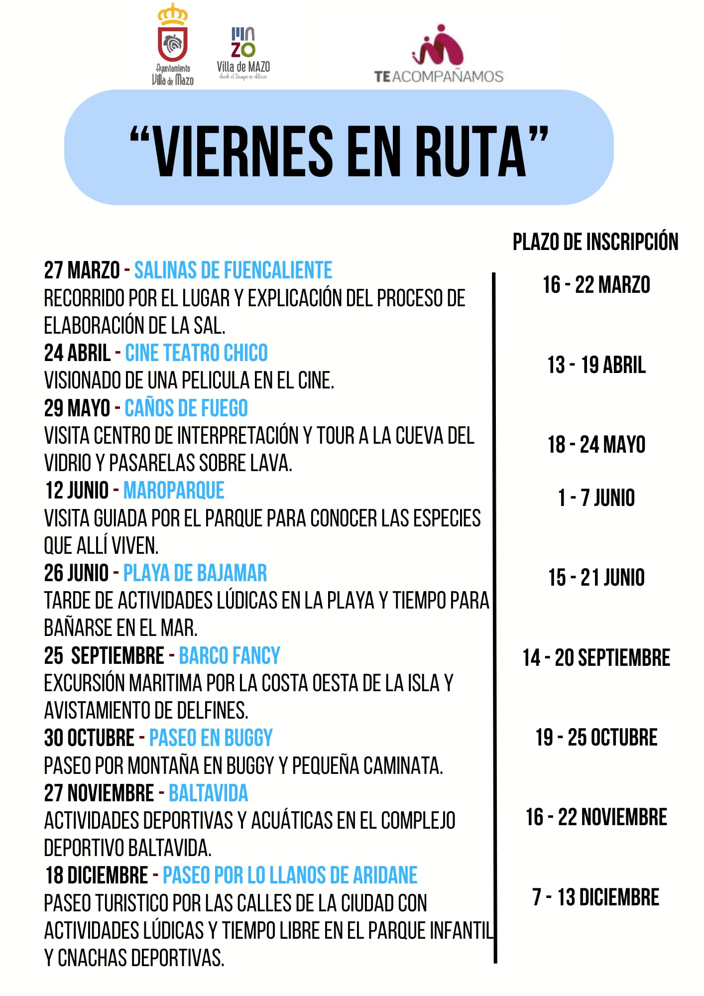 Excursión a las Salinas de Fuencaliente, la primera del proyecto ‘Viernes en ruta’