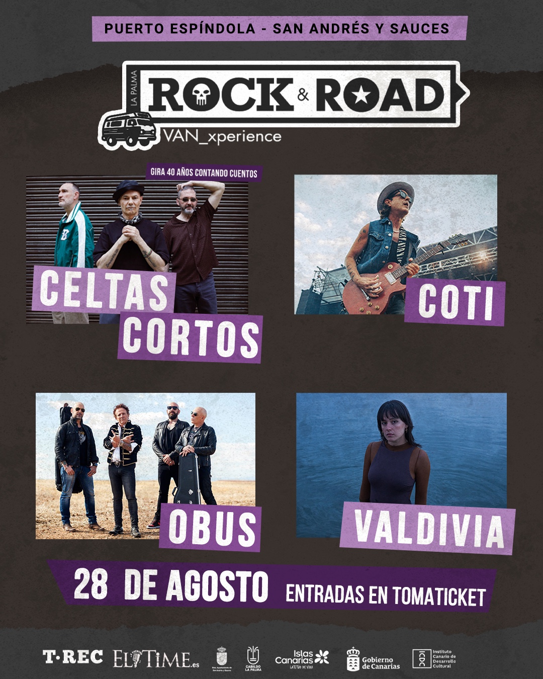 Celtas Cortos, Obús y Coti en la Palma en la nueva edición de Rock&Road