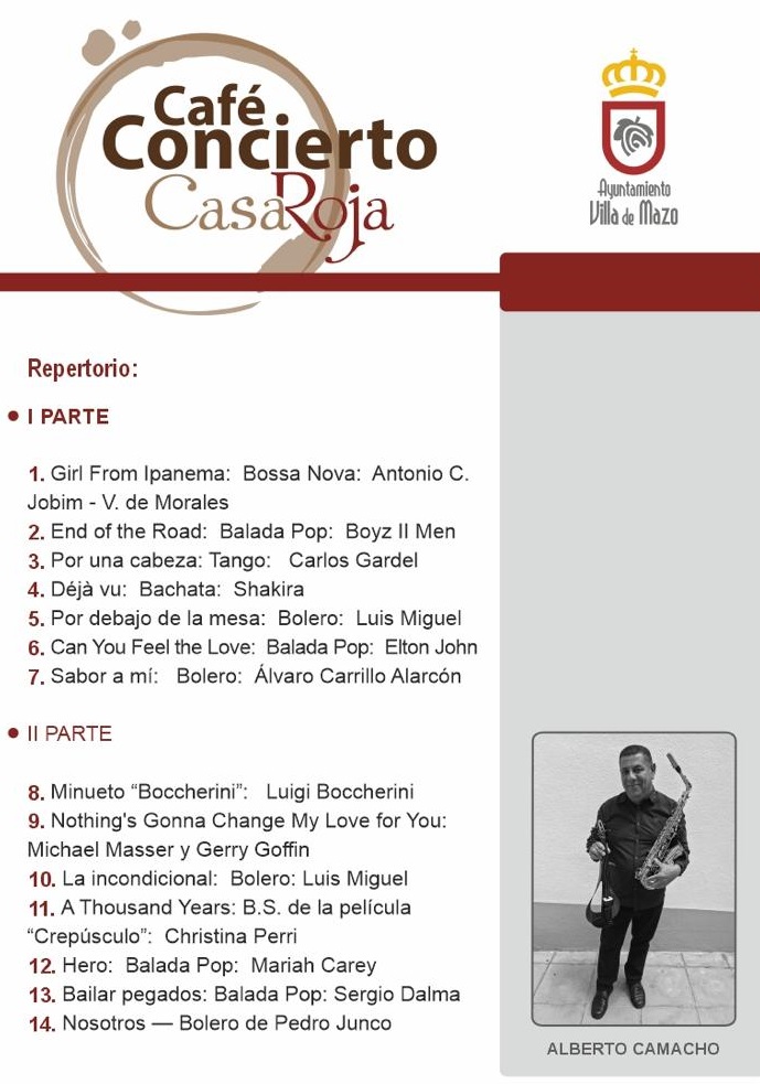 Café-Concierto de violín y saxo. Mazo
