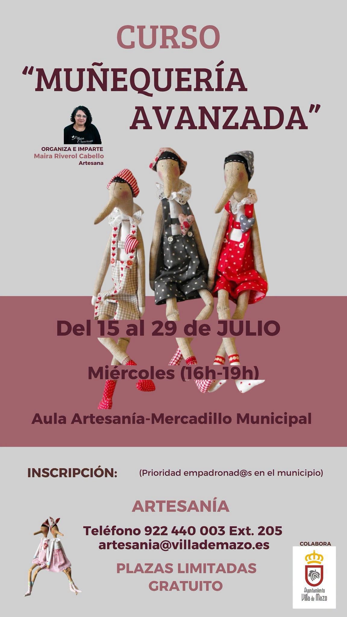 Curso de muñequería avanzada en Mazo