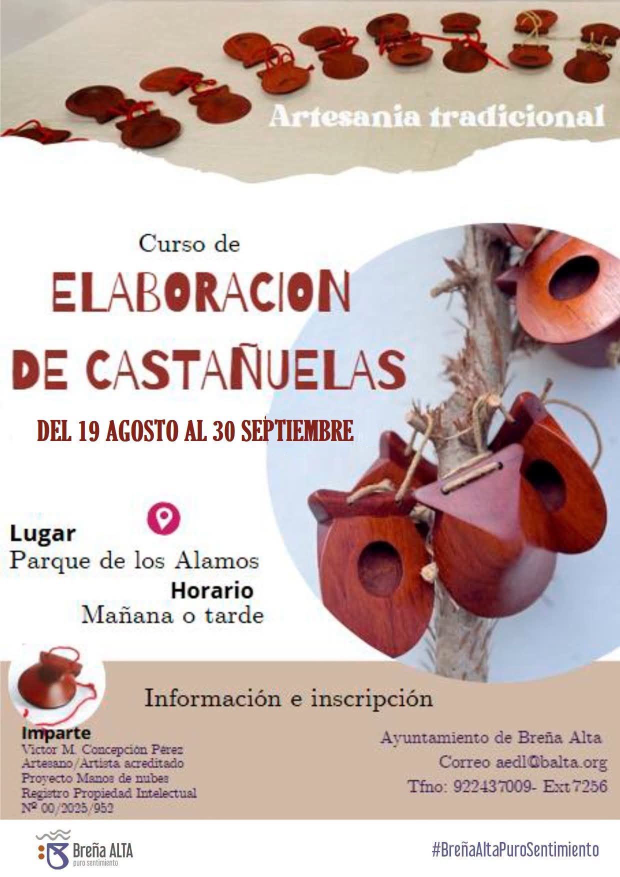 Curso de elaboración de castañuelas en Breña Alta