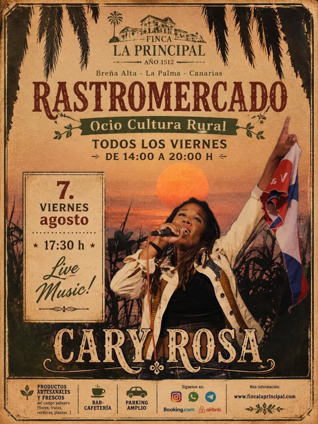 Actuación de Cary Rosa en el Rastro de Finca La Principal