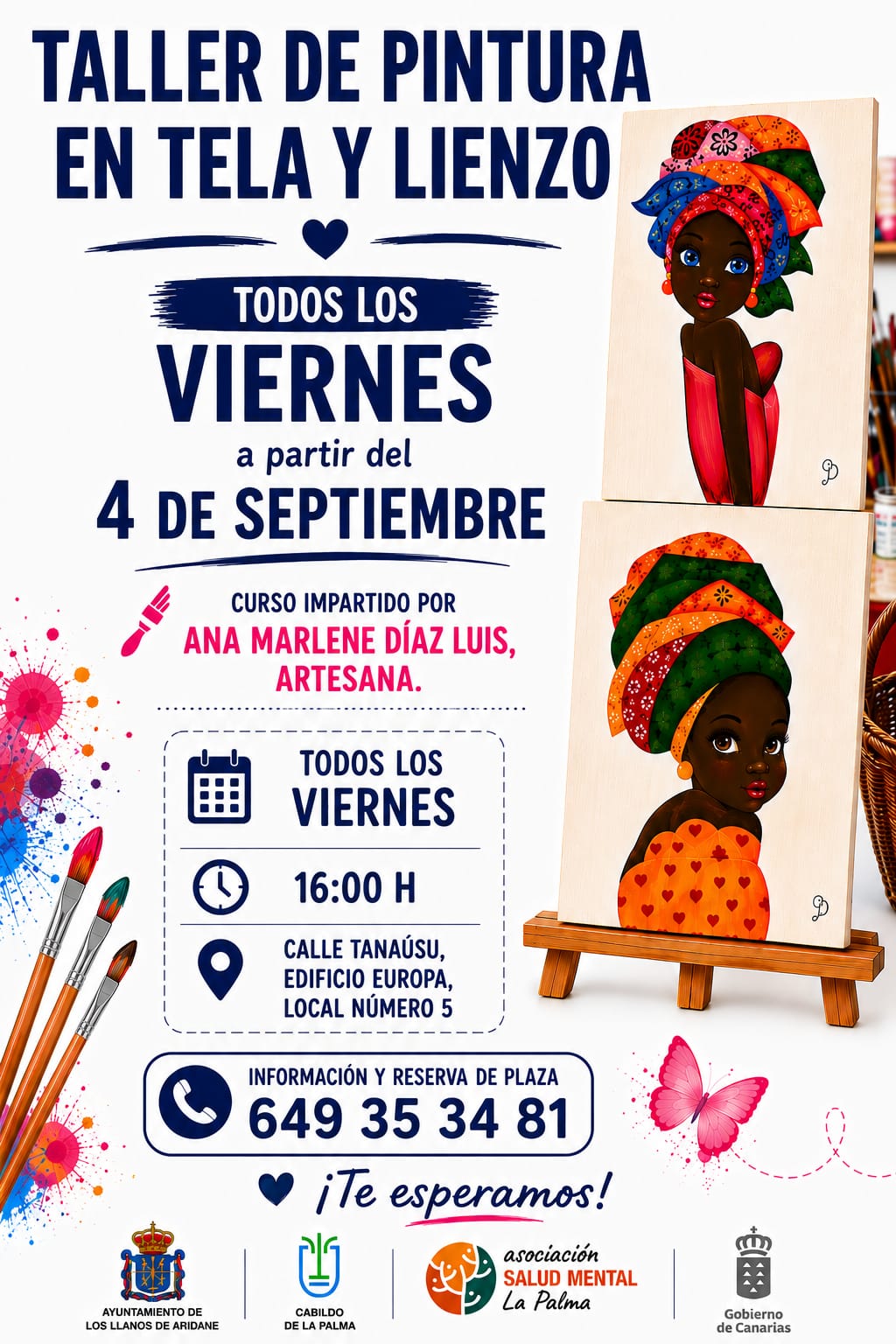 Taller de pintura en tela y lienzo