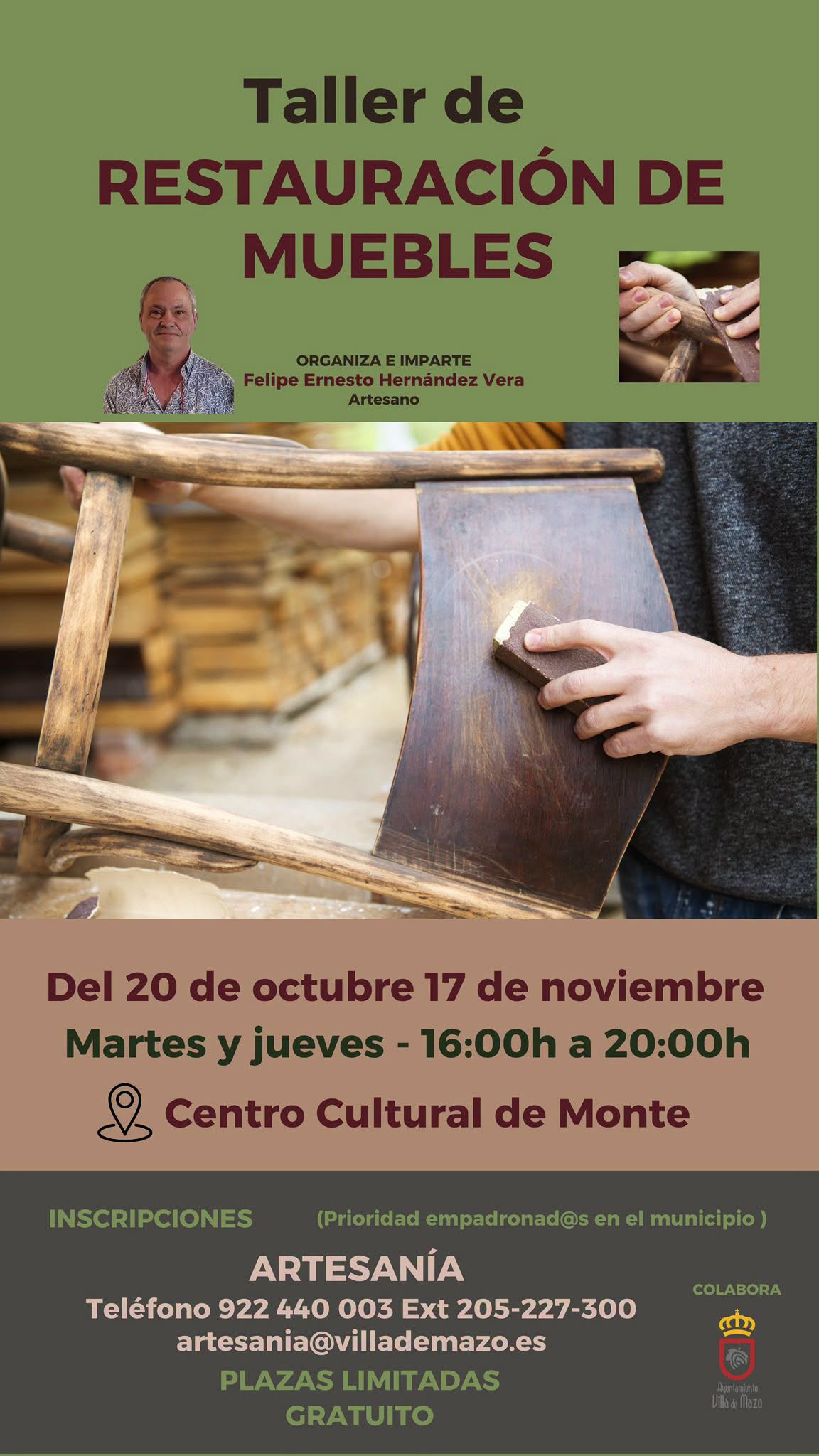 Taller de restauración de muebles en Mazo